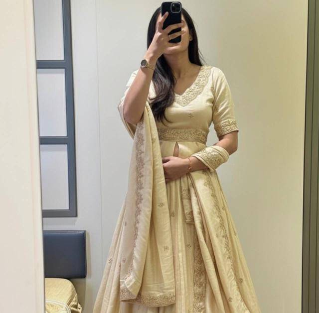 PC 552 Chinon Silk White Designer lehenga choli sale